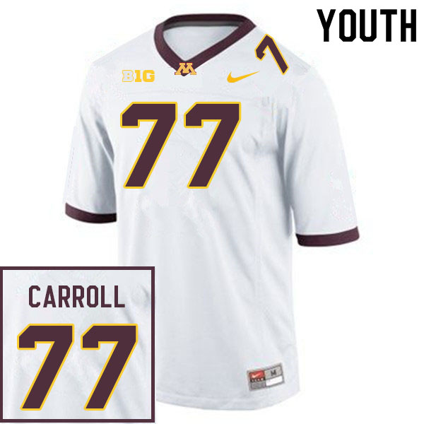 Youth #77 Quinn Carroll Minnesota Golden Gophers College Football Jerseys Sale-White - Click Image to Close